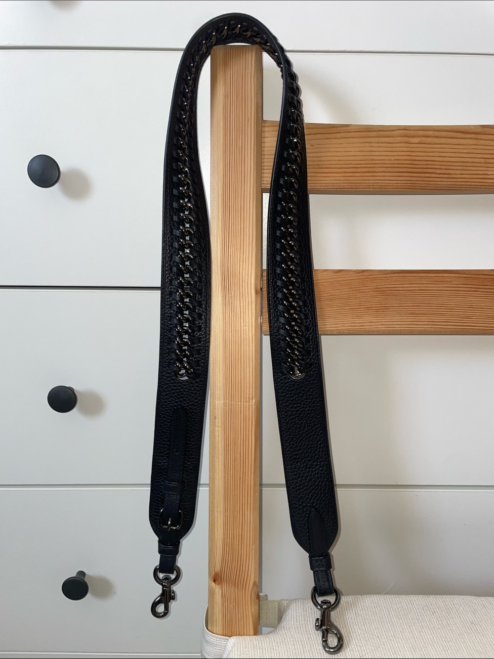 Coach Strap With Chain Detail in Gunmetal/Black - Picture 5 of 17